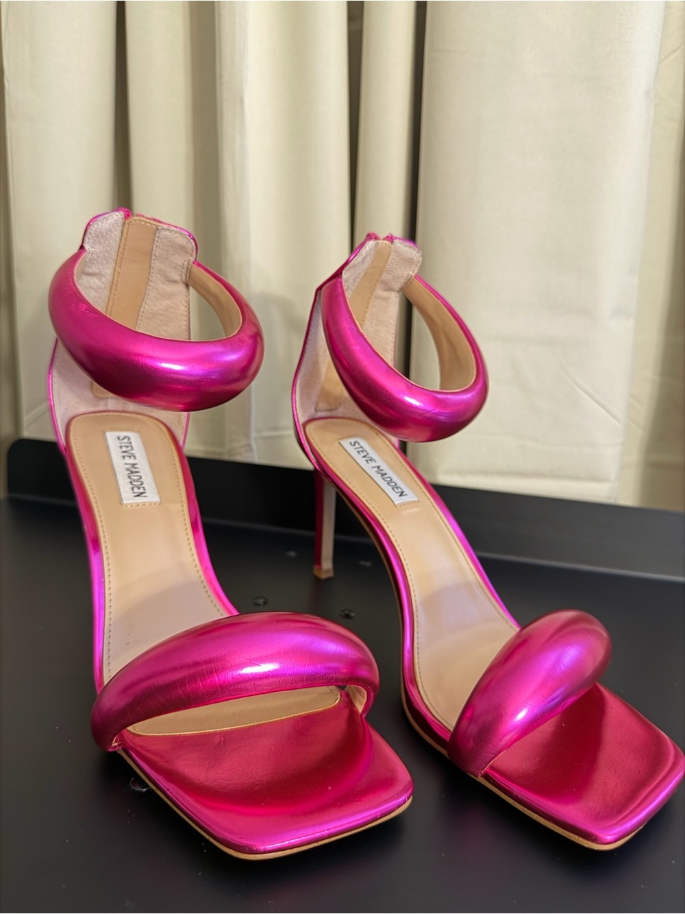 Steve Madden Metallic Hot Pink Stiletto Sandals